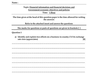 IGCSE Business Studies Summative tests