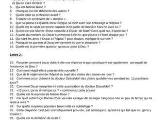 Questions - Oscar et la dame rose