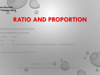 Ratio and Proportion