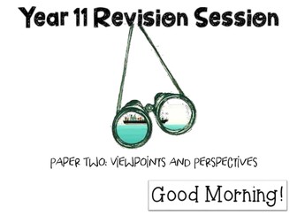 AQA New Language Exam: Paper 2 Viewpoints and Perspectives Revision Session