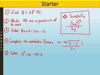 Quadratic Simultaneous Equations (2 Lessons)