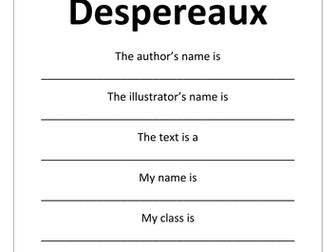 The Tale of Despereaux Years 3 & 4