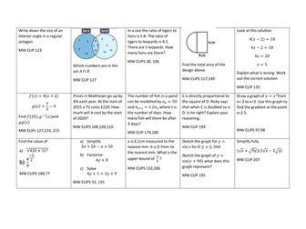 Edexcel GCSE 1MA1 Specimen Papers (Set 2) Higher Paper 2 revision grid