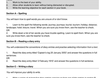 Independent learning in English -- a unit of work