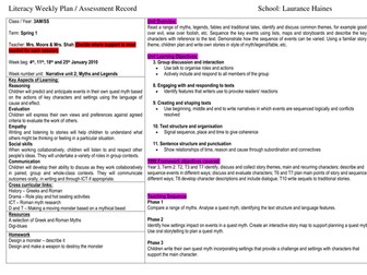 Year 3 Myths and Legends Unit of Work