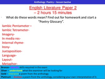 Tissue - AQA Anthology Conflict Cluster - Full lesson