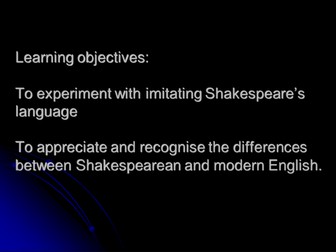 Shakespearean English versus Modern English