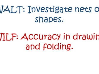 3D cubes from 2D Nets investigation Powerpoint
