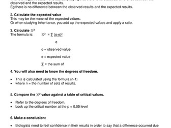 Maths skills in A level biology (statistics)