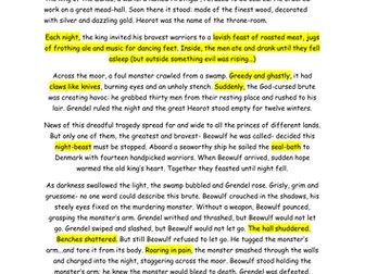 Beowulf planning Year 5/6-  defeating the monster tale