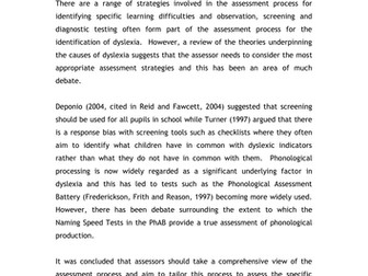 Different Approaches to Assessing SpLD