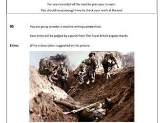 AQA new spec GCSE English Language writing tasks inspired by poems from Power and Conflict cluster