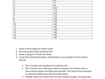 The effect of exercise on heart rate