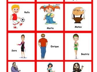 KS3 Spanish - guess who game