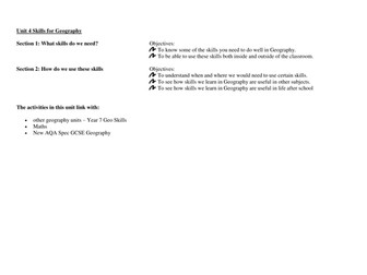 Geography GCSE Skills topic for new Spec