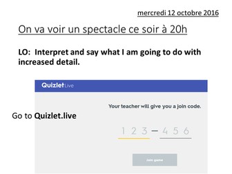 Studio GCSE higher: On va voir un spectacle