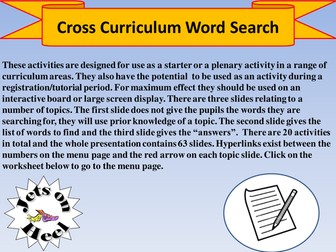 A Cross Curricular Word Search Collection