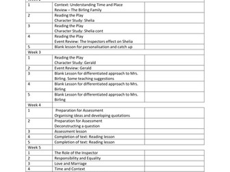 AQA English Literature New Specification Modern Novel An Inspector Calls 6 Week SOL Pt 1