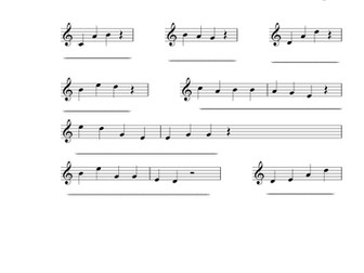 Notes on a Stave worksheets