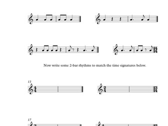 Match the Time Signature Exercises