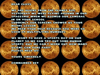 Letter from aliens in English - after translation