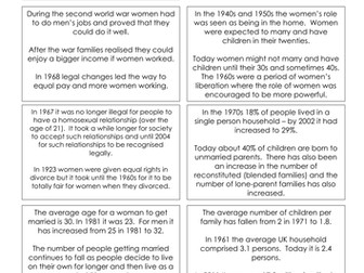 AQA GCSE Sociology - changing role of women in the family