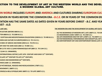 POWERPOINT ON THE DEVELOPMENT OF WESTERN ART AND INTERNATIONAL MODERN ART.