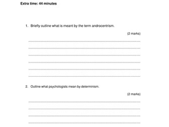 Exam questions + answers for summative assessment of Issues and Debates - AQA 7182 Paper 3 Options.