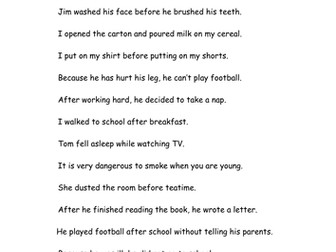 Amending word order in range of sentences