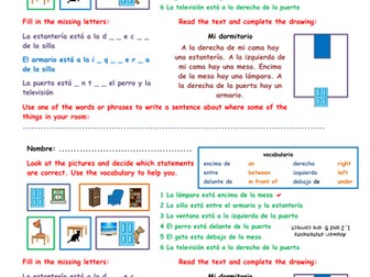 KS3 Spanish starter – prepositions with bedroom furniture