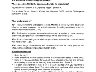 AQA Macbeth exam and essay guide