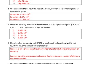 AQA 9-1 GCSE Chemistry - Unit 1 Worksheet Bundle | Teaching Resources
