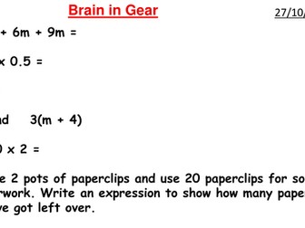Creating algebraic expressions