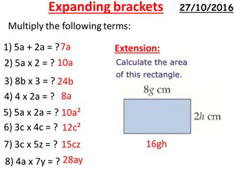 Expanding brackets