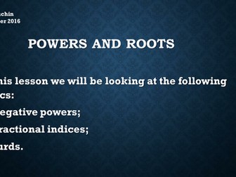 Powers and roots lesson 1