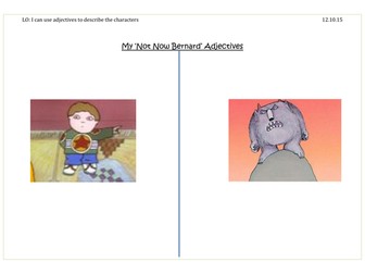 NEW Year 1 Not now Bernard Adjectives worksheet