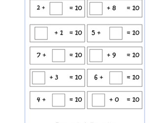 NEW! Year 1 Number Bonds to 10 differentiated