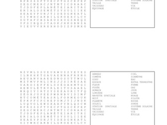 French space vocab wordsearch