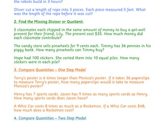 Questions to practise using Singapore Bar Model