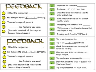 Peer assessment feedback cards