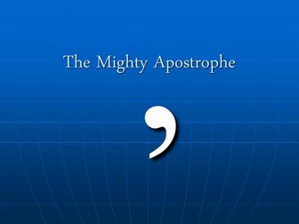 The MIghty Apostrophe  (for contraction)