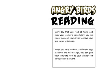 Angry birds reading incentive chart
