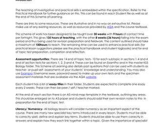 Complete Schemes of Learning for NEW AQA A Level Biology (7401/7402)