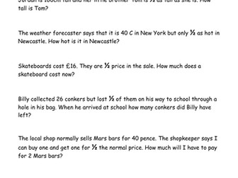 Finding fractions of quantities