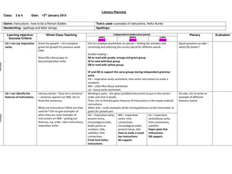 Literacy planning - The Romans Year 3/4