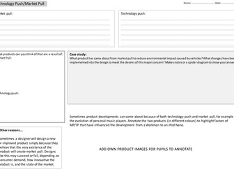 Technology Push Market Pull independent worksheet