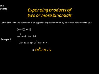 Expanding products of more than 2 binomials