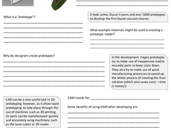 Prototype and Modelling homework sheet