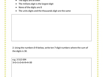 Writing numbers (millions) that fit given criteria