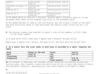 Addition and Subtraction Arithmetic and Reasoning Year 6